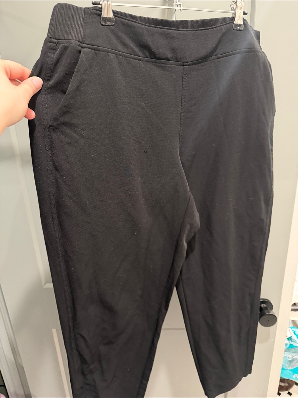Black Stretch  tapered Pants